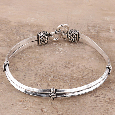 Kiva Store | Polished Sterling Silver Charm Bracelet Crafted in India -  Radiant Destiny