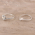 Sterling silver band rings, 'Heavenly Combination' (pair) - Floral and Moon Sterling Silver Band Rings (Pair) (image 2b) thumbail