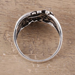 Sterling silver band ring, 'Modern Swirl' - Swirl Pattern Sterling Silver Band Ring from India
