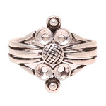 Sterling silver band ring, 'Wonderful Loops' - Loop Pattern Sterling Silver Band Ring Crafted in India
