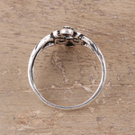 Sterling silver band ring, 'Wonderful Loops' - Loop Pattern Sterling Silver Band Ring Crafted in India