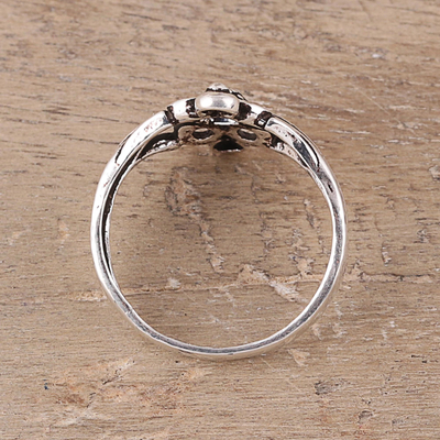 Sterling silver band ring, 'Wonderful Loops' - Loop Pattern Sterling Silver Band Ring Crafted in India