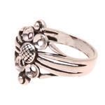 Sterling silver band ring, 'Wonderful Loops' - Loop Pattern Sterling Silver Band Ring Crafted in India