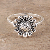 Sterling silver cocktail ring, 'Blissful Allure'
