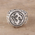 Sterling silver signet ring, 'Om Classic' - Om Pattern Sterling Silver Signet Ring from India (image 2) thumbail
