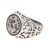 Sterling silver signet ring, 'Om Classic' - Om Pattern Sterling Silver Signet Ring from India (image 2d) thumbail