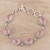 Chalcedony link bracelet, 'Glossy Pink' - 22-Carat Pink Chalcedony Link Bracelet from India (image 2) thumbail