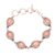 Chalcedony link bracelet, 'Glossy Pink' - 22-Carat Pink Chalcedony Link Bracelet from India thumbail