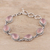 Chalcedony link bracelet, 'Glossy Pink' - 22-Carat Pink Chalcedony Link Bracelet from India (image 2b) thumbail