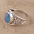 Chalcedony cocktail ring, 'Gleaming Appeal' - Oval Chalcedony Cocktail Ring Crafted in India (image 2) thumbail