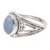Chalcedony cocktail ring, 'Gleaming Appeal' - Oval Chalcedony Cocktail Ring Crafted in India thumbail