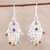 Multi-gemstone dangle earrings, 'Hamsa Chakra' - Multi-Gemstone Hamsa Chakra Dangle Earrings from India thumbail