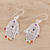 Multi-gemstone dangle earrings, 'Hamsa Chakra' - Multi-Gemstone Hamsa Chakra Dangle Earrings from India (image 2b) thumbail