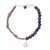 Lapis lazuli beaded macrame bracelet, 'Pretty Heart' - Lapis Lazuli Beaded Macrame Heart Bracelet from India thumbail