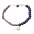 Lapis lazuli beaded macrame bracelet, 'Pretty Heart' - Lapis Lazuli Beaded Macrame Heart Bracelet from India (image 2c) thumbail