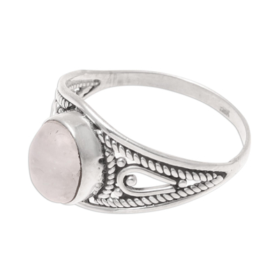 Rainbow moonstone cocktail ring, 'Gleaming Appeal' - Oval Rainbow Moonstone Cocktail Ring from India