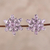 Rhodium plated amethyst button earrings, 'Purple Burst' - 13.5-Carat Rhodium Plated Amethyst Button Earrings (image 2) thumbail