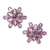 Rhodium plated amethyst button earrings, 'Purple Burst' - 13.5-Carat Rhodium Plated Amethyst Button Earrings thumbail