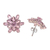Rhodium plated amethyst button earrings, 'Purple Burst' - 13.5-Carat Rhodium Plated Amethyst Button Earrings (image 2c) thumbail