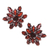 Rhodium plated garnet button earrings, 'Scarlet Burst' - 13.5-Carat Rhodium Plated Garnet Button Earrings thumbail