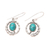 Sterling silver and composite turquoise dangle earrings, 'Coiled Beauty' - Sterling Silver and Composite Turquoise Dangle Earrings (image 2c) thumbail