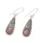 Garnet dangle earrings, 'Regal Drops' - Patterned Garnet Dangle Earrings from India