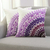 Cotton cushion covers, 'Divine Orchard in Purple' (pair) - Embroidered Cotton Cushion Covers in Purple (Pair)