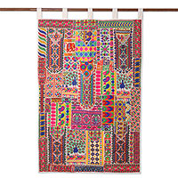 Recycled cotton blend wall hanging, 'Rajasthan Delight' - Handmade Cotton Blend Patchwork Wall Hanging from India