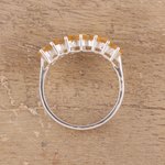 Citrine band ring, 'Golden Array' - 2-Carat Citrine Band Ring from India