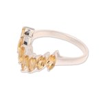 Citrine band ring, 'Golden Array' - 2-Carat Citrine Band Ring from India