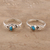 Sterling silver and composite turquoise rings, 'Turquoise Beauty' (pair) - Sterling Silver and Composite Turquoise Rings (Pair)