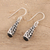 Onyx dangle earrings, 'Magic Nest' - Swirl Motif Onyx Dangle Earrings from India (image 2b) thumbail