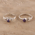 Sterling silver rings, 'Turquoise Beauty in Purple' (pair) - Purple Composite Turquoise and Sterling Silver Rings (Pair) (image 2) thumbail