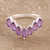 Amethyst band ring, 'Lilac Array' - 2-Carat Amethyst Band Ring from India