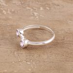 Amethyst band ring, 'Duality' - Faceted Amethyst Band Ring Crafted in India