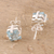 Blue topaz stud earrings, 'India Charm' - Sparkling Blue Topaz Stud Earrings from India