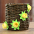 Mini cesta de papel reciclado - Minicesta floral de papel reciclado de la India