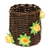 Mini cesta de papel reciclado - Minicesta floral de papel reciclado de la India