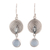 Blue topaz and chalcedony dangle earrings, 'Wonderful Spiral' - Blue Topaz and Chalcedony Dangle Earrings from India