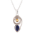 Lapis lazuli and citrine pendant necklace, 'Wondrous Coil' - Lapis Lazuli and Citrine Pendant Necklace from India (image 2a) thumbail