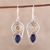 Lapis lazuli and citrine dangle earrings, 'Wondrous Coil' - Lapis Lazuli and Citrine Dangle Earrings from India