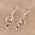 Peridot dangle earrings, 'Swirling Royal' - Faceted Peridot Dangle Earrings from India