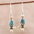 Citrine and composite turquoise dangle earrings, 'Glimmering Glory' - Citrine and Composite Turquoise Dangle Earrings from India