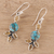 Citrine and composite turquoise dangle earrings, 'Glimmering Glory' - Citrine and Composite Turquoise Dangle Earrings from India