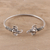 Sterling silver cuff bracelet, 'Elephant Glory' - Sterling Silver Elephant Cuff Bracelet from India