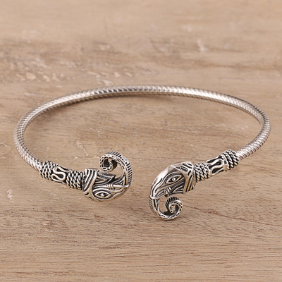 Sterling silver cuff bracelet, Elephant Curl