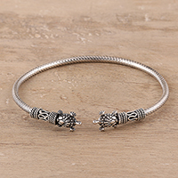 Sterling silver cuff bracelet, 'Turtle Fantasy' - Sterling Silver Turtle Cuff Bracelet Crafted in India