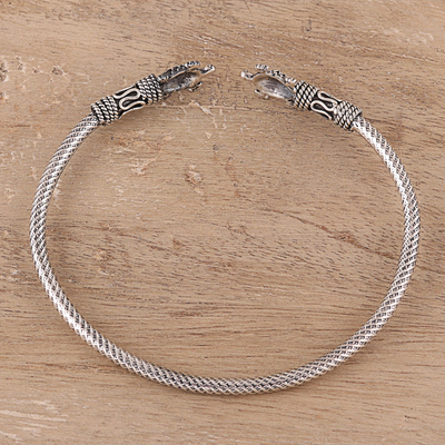 Sterling silver cuff bracelet, 'Turtle Fantasy' - Sterling Silver Turtle Cuff Bracelet Crafted in India