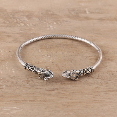 Sterling silver cuff bracelet, Welcome Elephant
