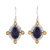 Lapis lazuli and citrine dangle earrings, 'Royal Frame' - Lapis Lazuli and Citrine Dangle Earrings from India